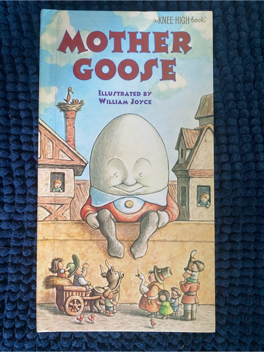 Mother Goose Storybook - Blue Illustrated Cover - Vintage Kids Nursery Rhymes